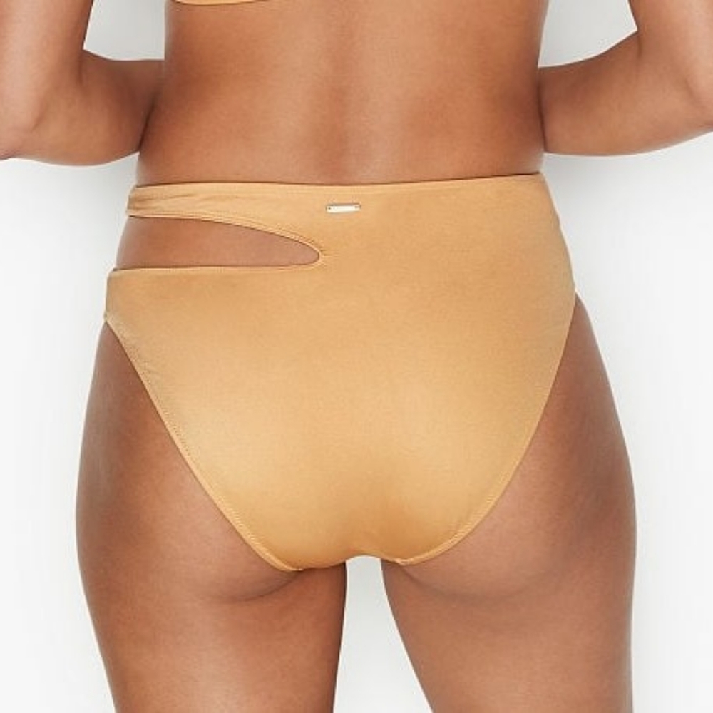 Gold High waisted Cut out swim bottom